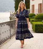 Puff Sleeve Embroidered Dress