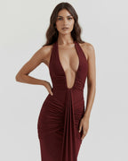 Vestido maxi con escote halter