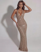 Vestido maxi con escote halter