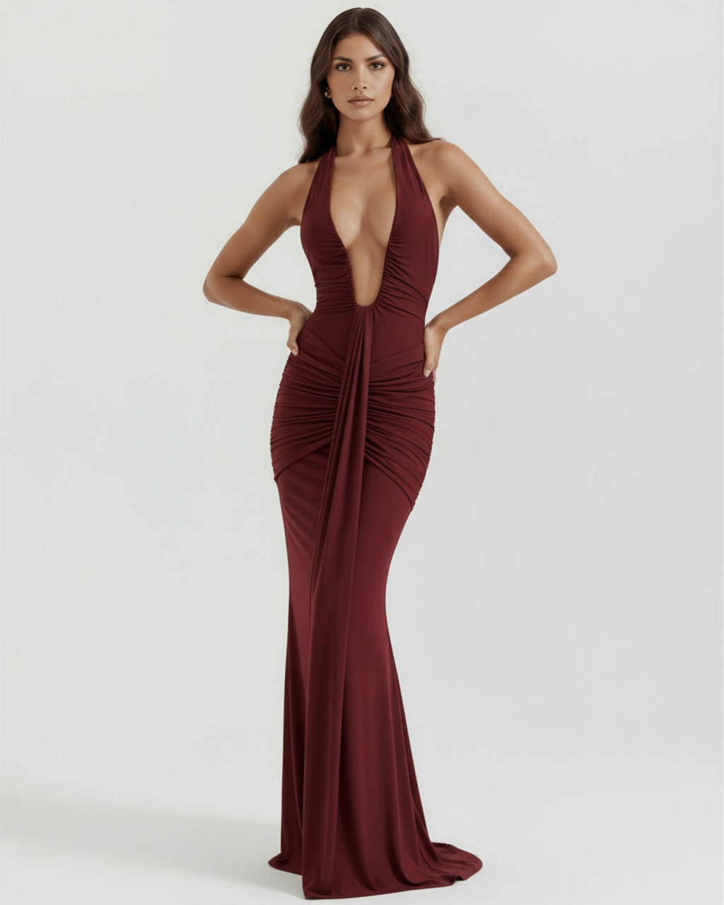Vestido maxi con escote halter