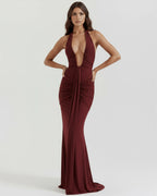 Vestido maxi con escote halter