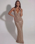 Vestido maxi con escote halter