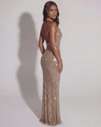 Vestido maxi con escote halter