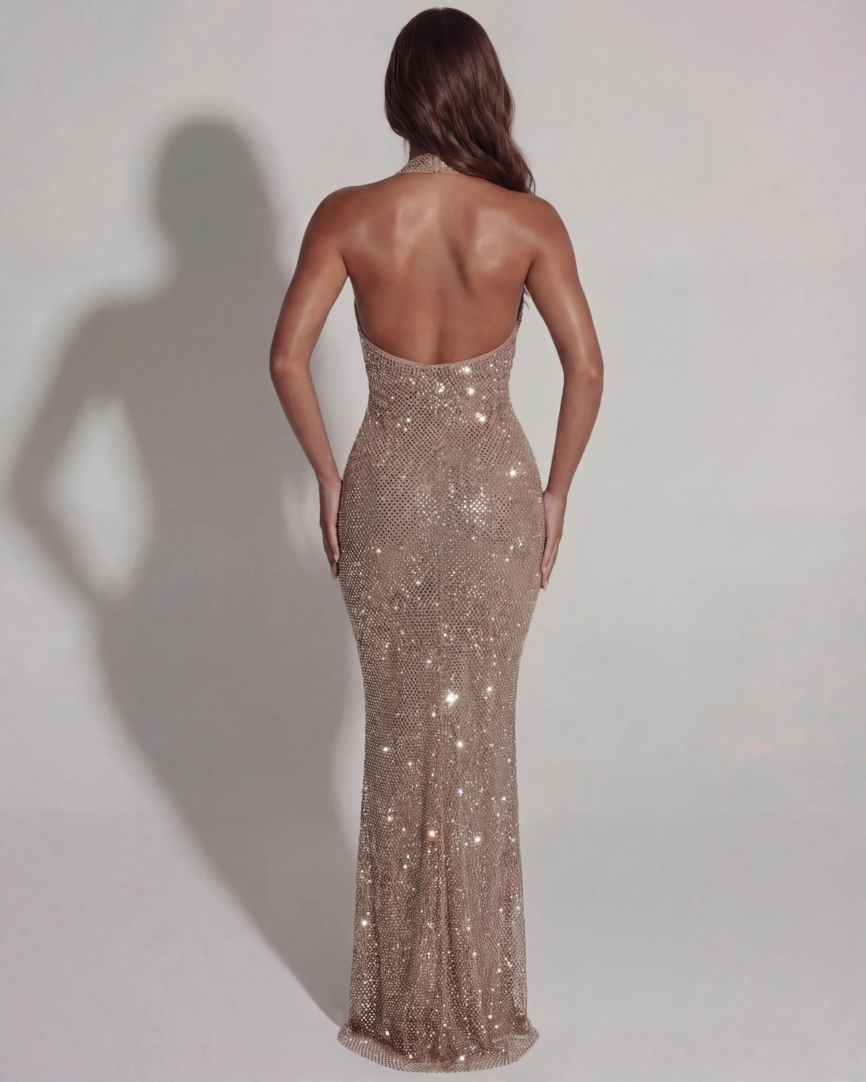 Vestido maxi con escote halter