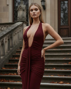 Vestido maxi con escote halter