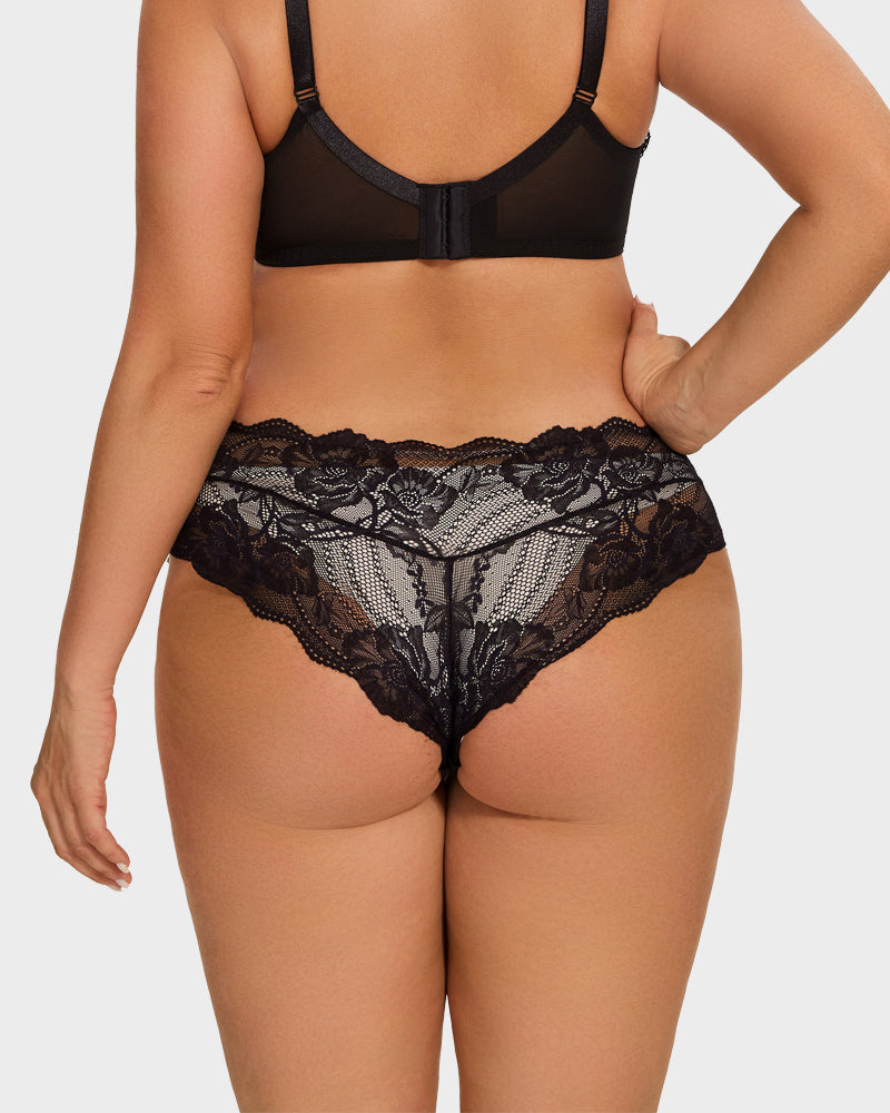 Bragas sin costuras con encaje floral (paquete de 3)