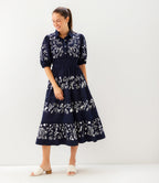 Puff Sleeve Embroidered Dress