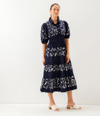 Puff Sleeve Embroidered Dress