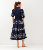 Puff Sleeve Embroidered Dress