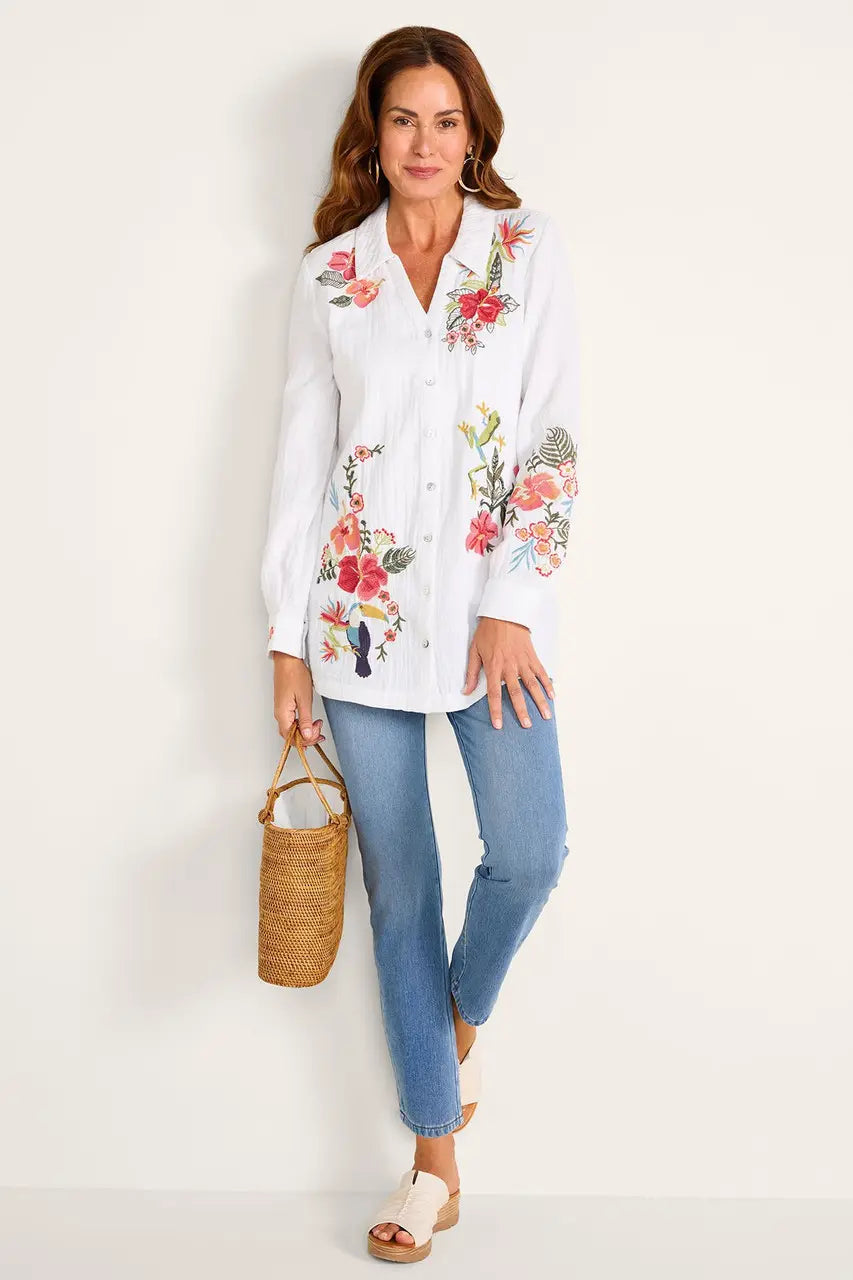 Camisa túnica de gasa