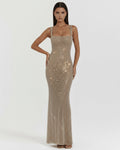 Vestido maxi de strass