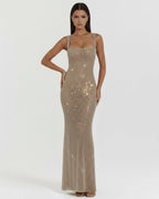 Vestido maxi de strass