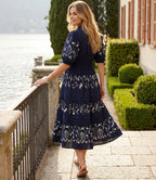 Puff Sleeve Embroidered Dress