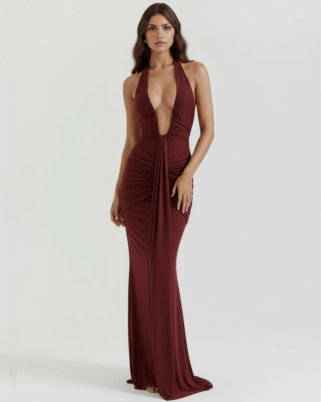 Vestido maxi con escote halter