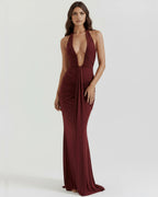Vestido maxi con escote halter