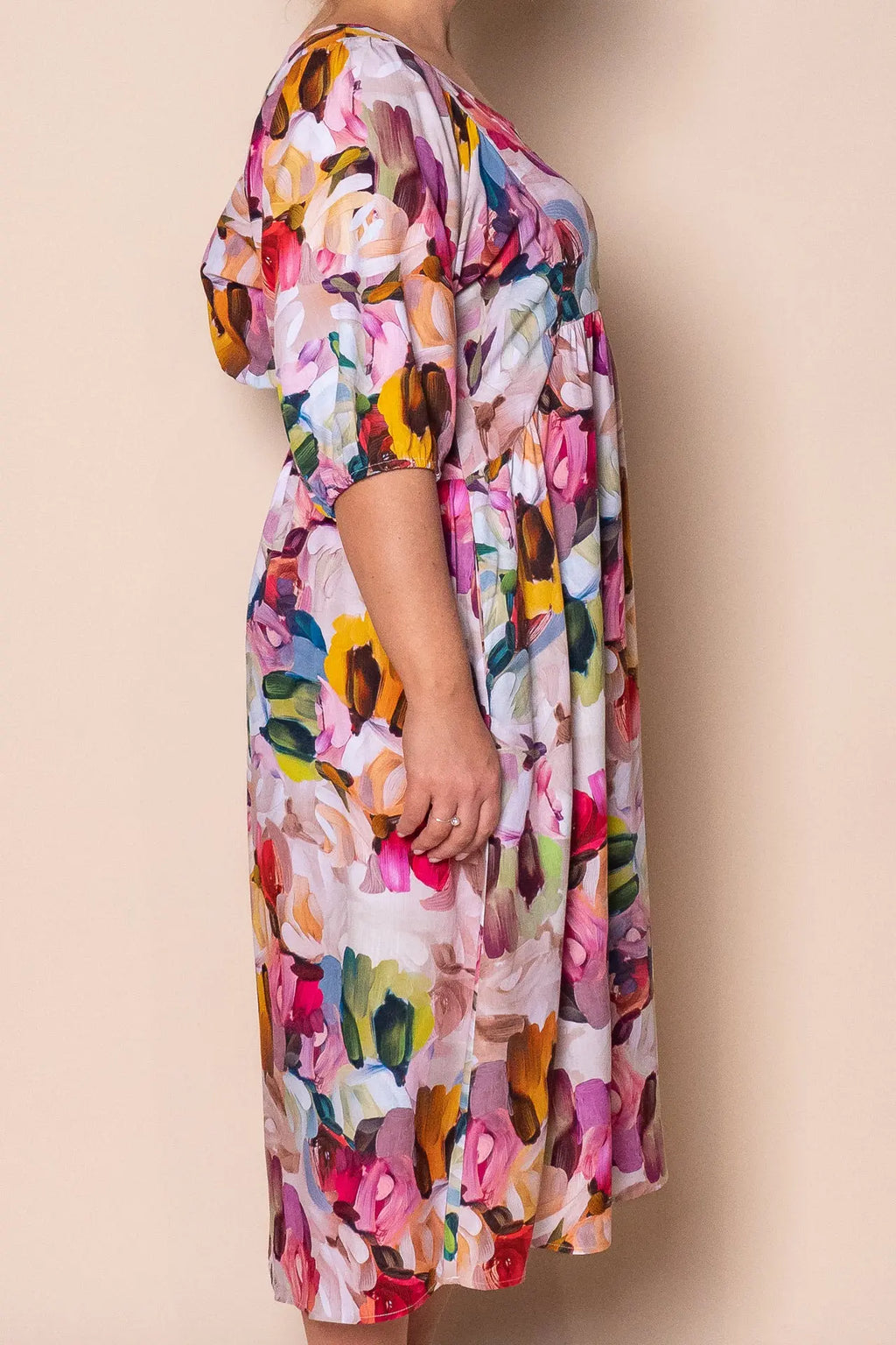 Vestido midi rosa