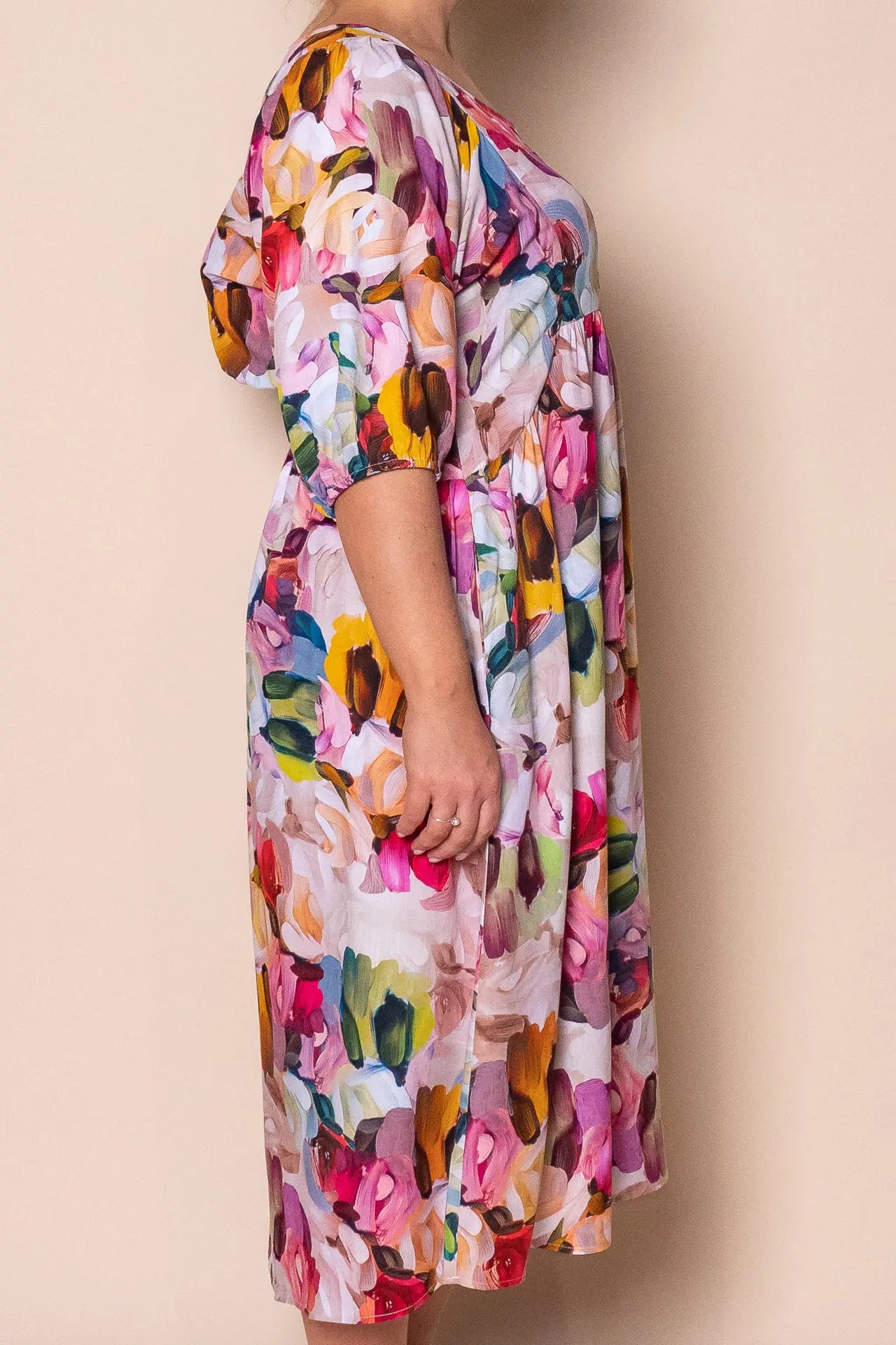 Vestido midi rosa