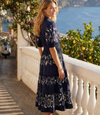 Puff Sleeve Embroidered Dress