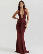 Vestido maxi con escote halter