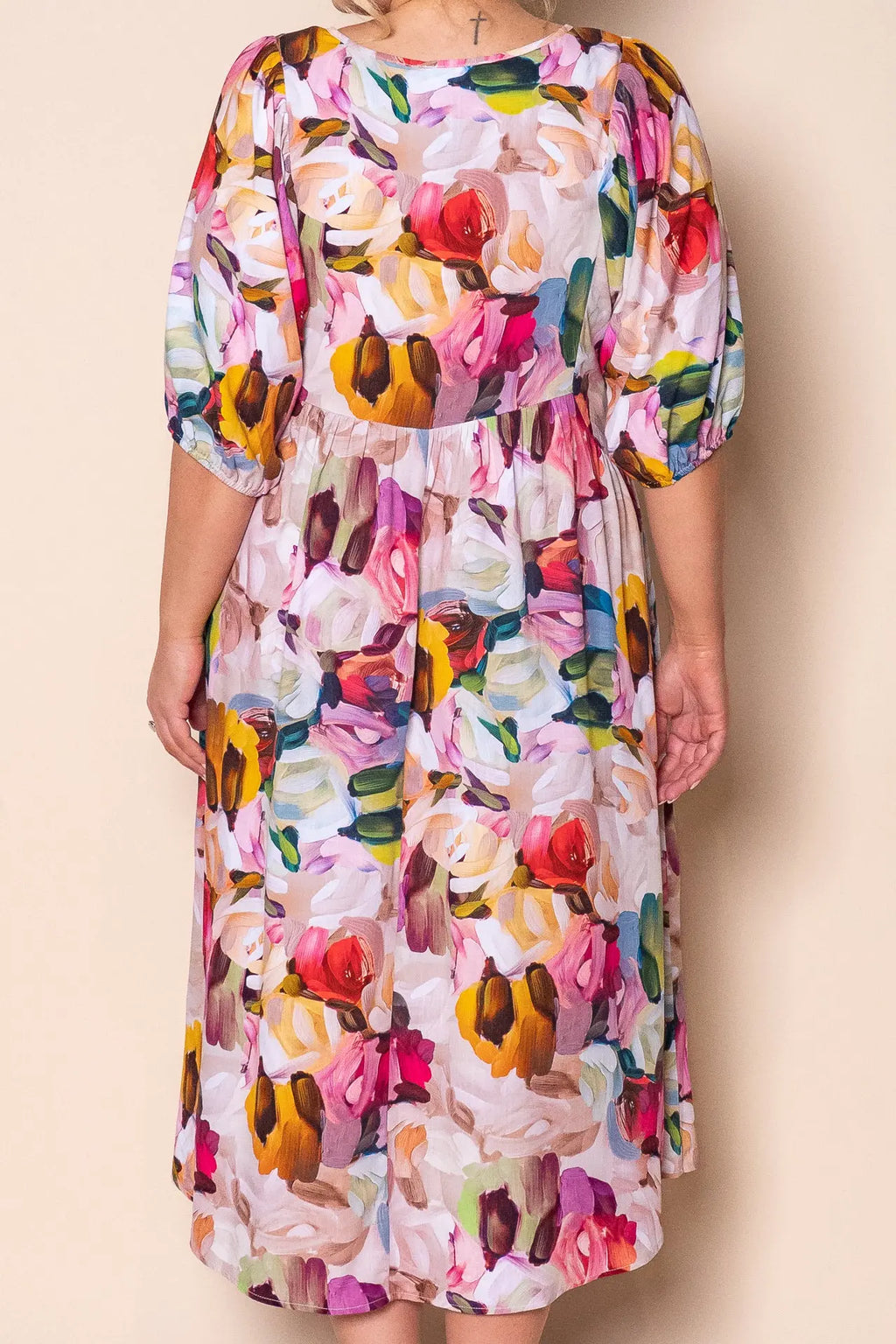 Vestido midi rosa