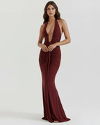Vestido maxi con escote halter