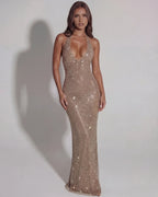 Vestido maxi con escote halter
