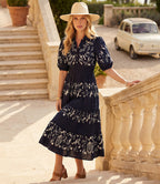 Puff Sleeve Embroidered Dress