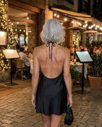 Vestido Lencero Brooks en Satén y Encaje