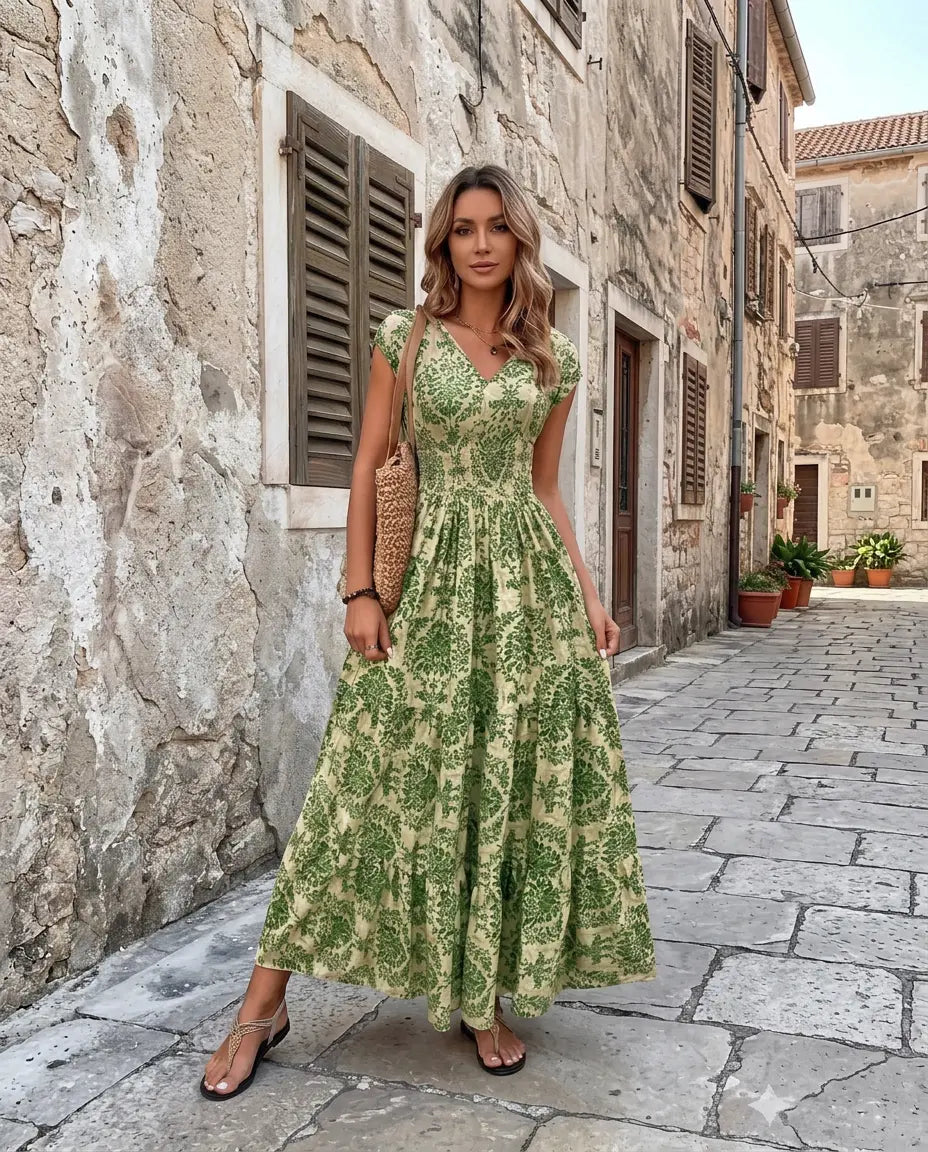 Vestido Mediterráneo — Estampado Floral  Favorecedor | Básicos Atelier