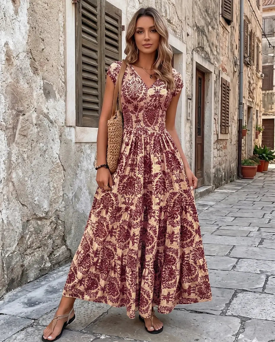 Vestido Mediterráneo — Estampado Floral  Favorecedor | Básicos Atelier