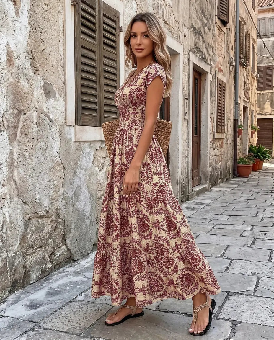 Vestido Mediterráneo — Estampado Floral  Favorecedor | Básicos Atelier