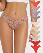 Bragas sin costuras con borde ondulado (paquete de 10)