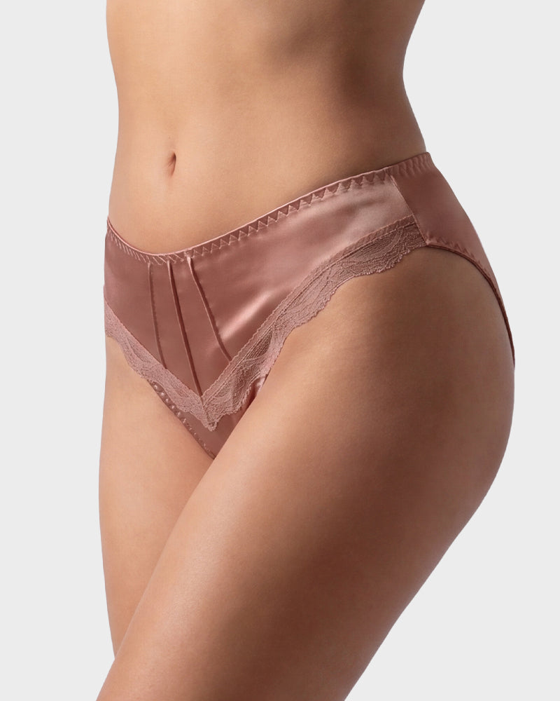 Ropa interior de bikini sin costuras con encaje sedoso (paquete de 5)