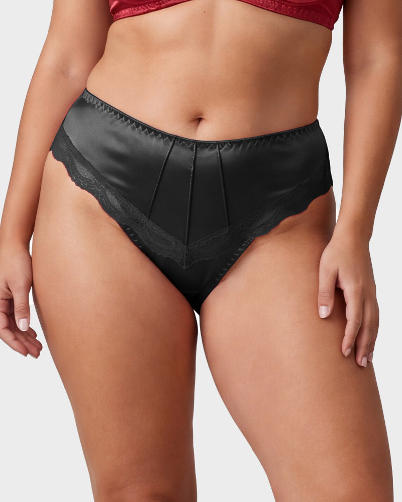 Ropa interior de bikini sin costuras con encaje sedoso (paquete de 5)