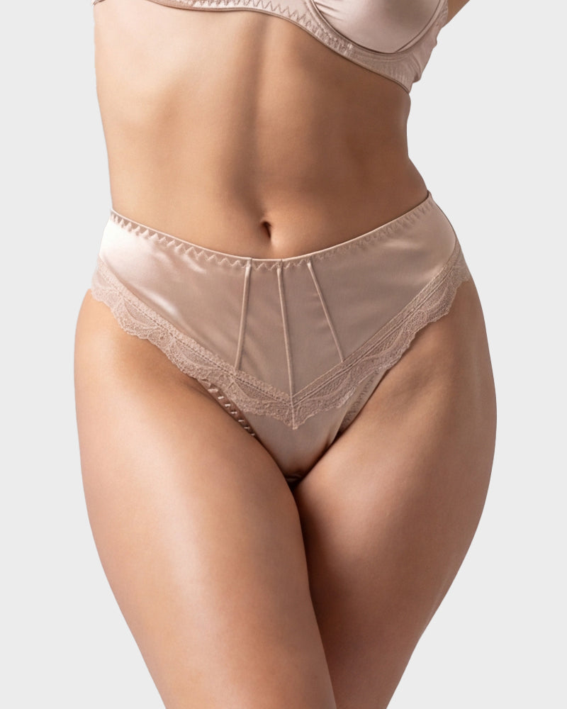 Ropa interior de bikini sin costuras con encaje sedoso (paquete de 5)