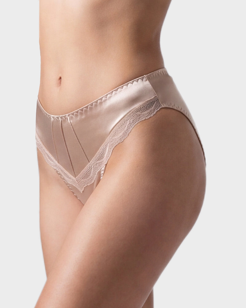 Ropa interior de bikini sin costuras con encaje sedoso (paquete de 5)