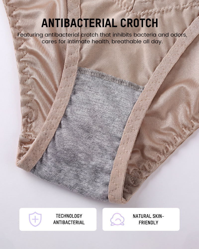 Ropa interior de bikini sin costuras con encaje sedoso (paquete de 5)