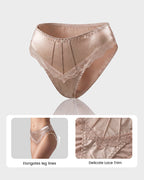Ropa interior de bikini sin costuras con encaje sedoso (paquete de 5)