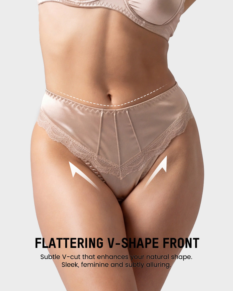 Ropa interior de bikini sin costuras con encaje sedoso (paquete de 5)