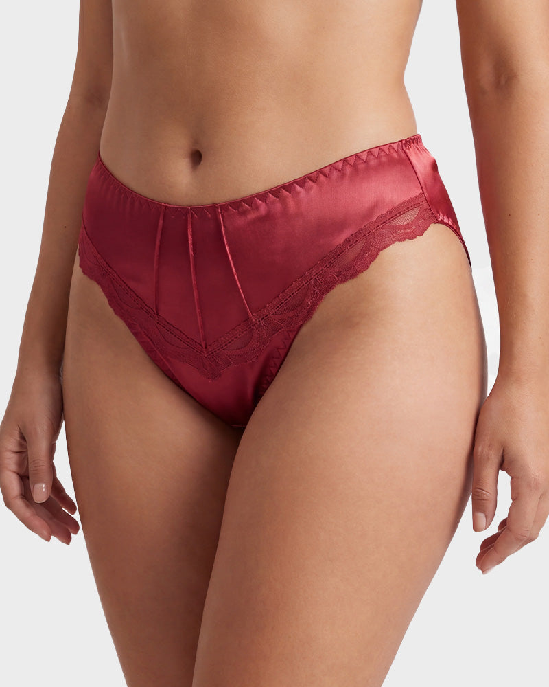Ropa interior de bikini sin costuras con encaje sedoso (paquete de 5)
