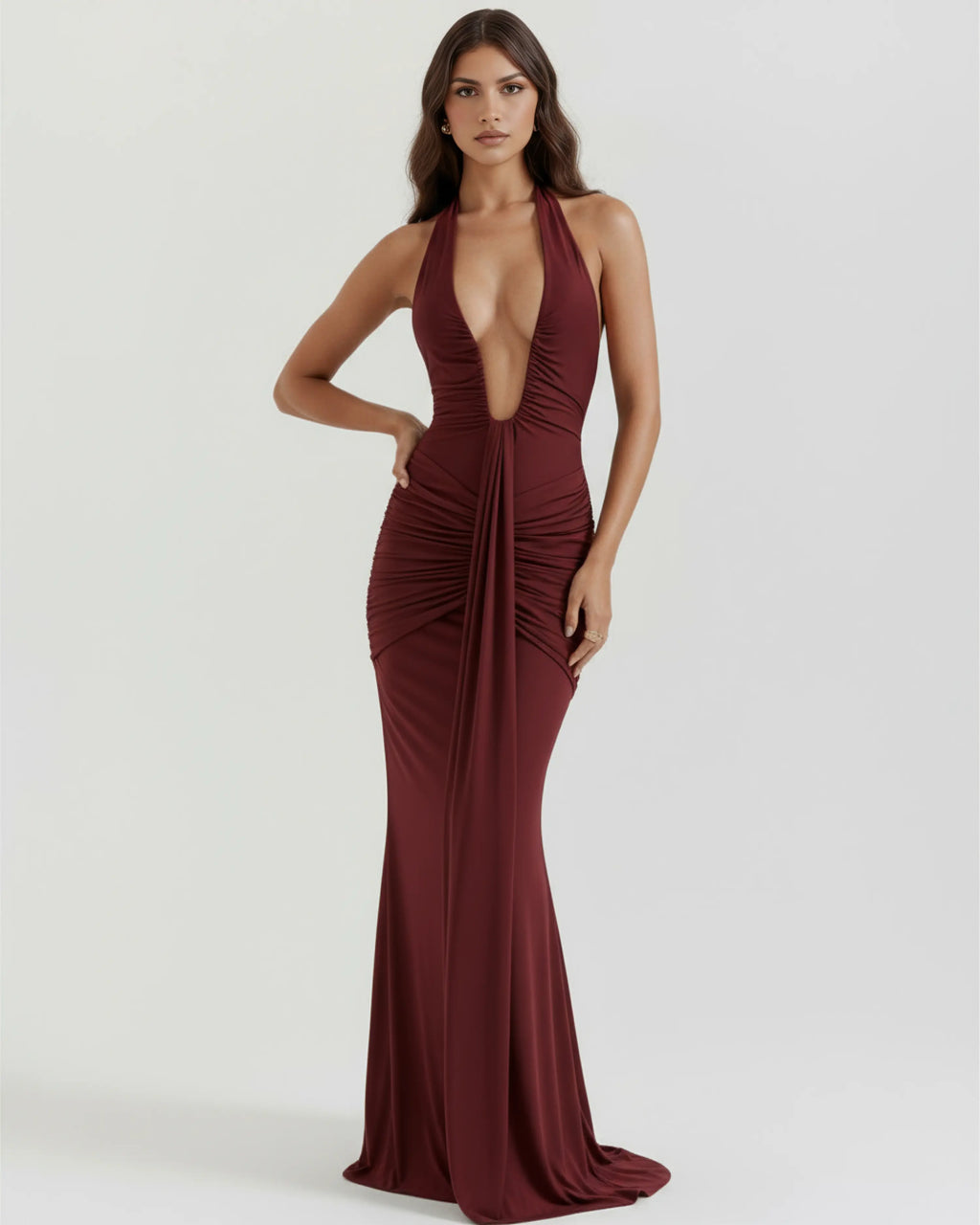 Vestido maxi con escote halter