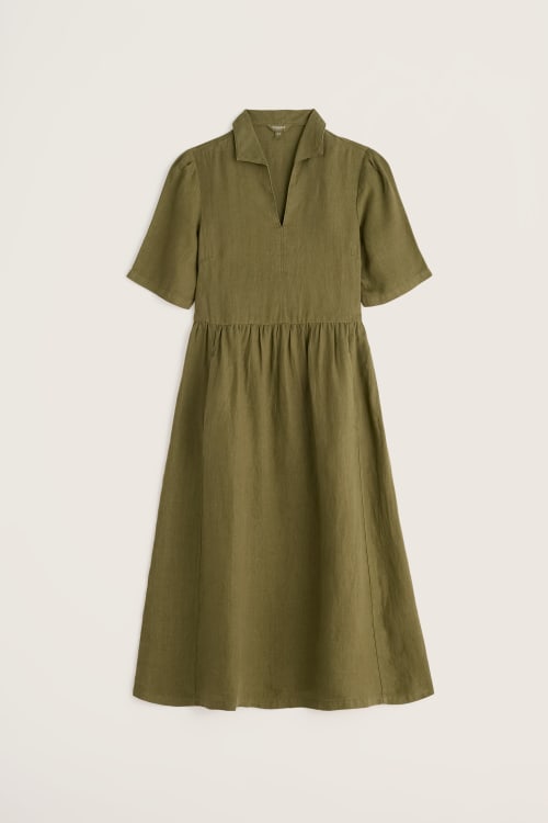Fen Violet Linen Midi Dress