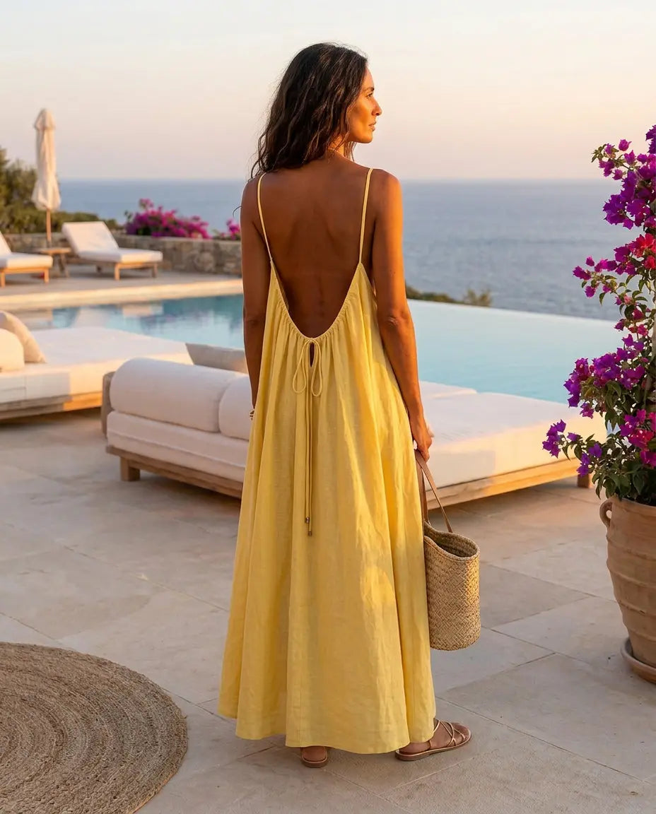 Vestido Brisa Espalda Abierta | Básicos Atelier