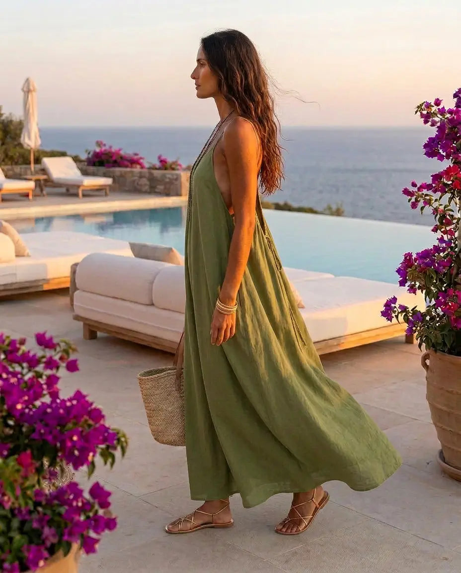 Vestido Brisa Espalda Abierta | Básicos Atelier