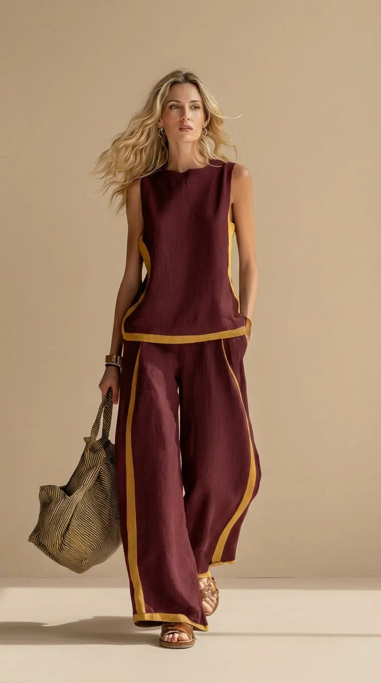 Conjunto De Lino Elegante y Fresco Para Verano