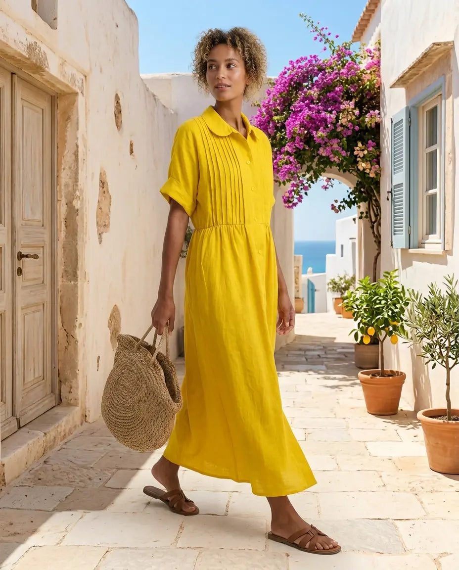 Vestido Camisero Altea - Efecto Lino Premium
