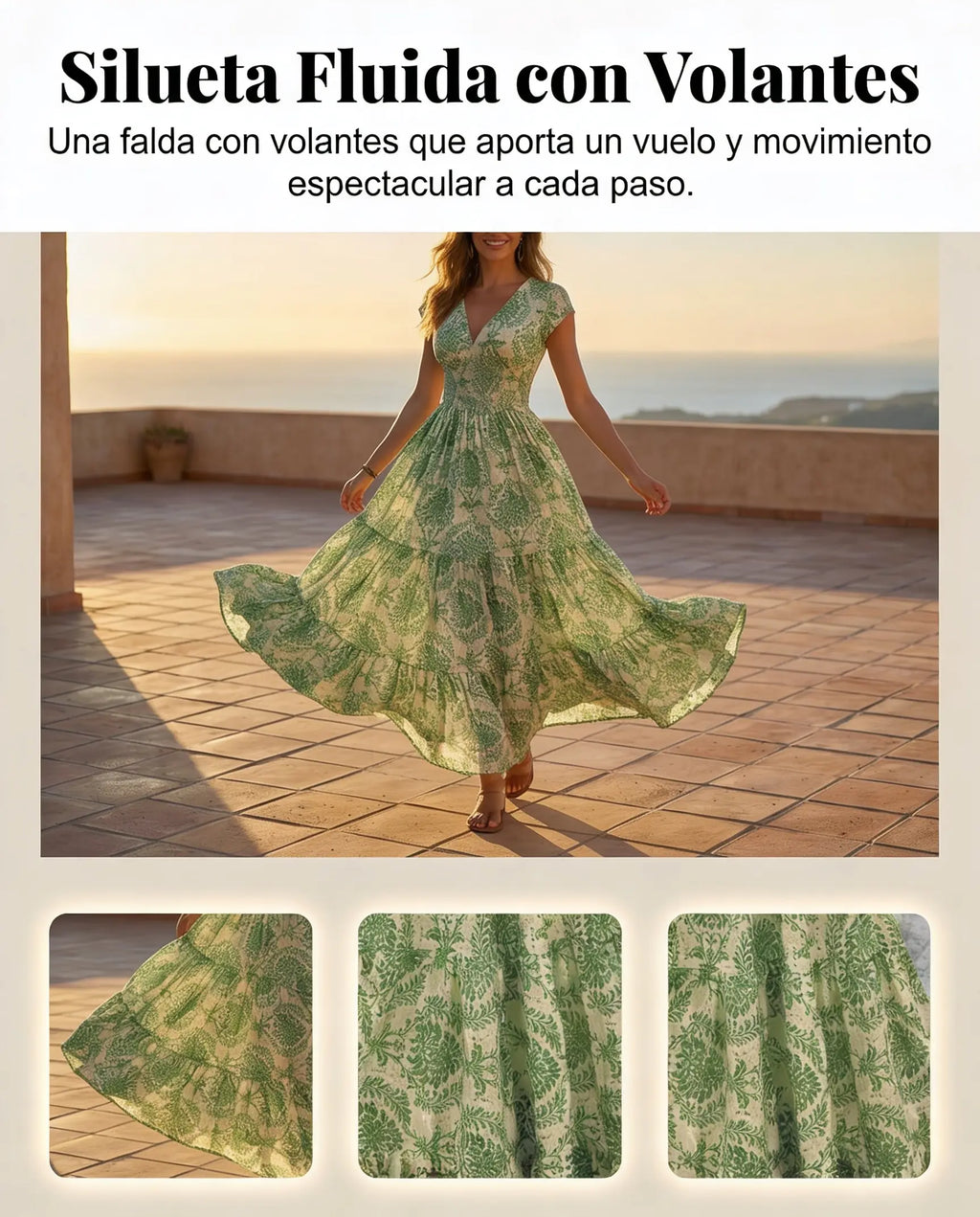 Vestido Mediterráneo — Estampado Floral  Favorecedor | Básicos Atelier