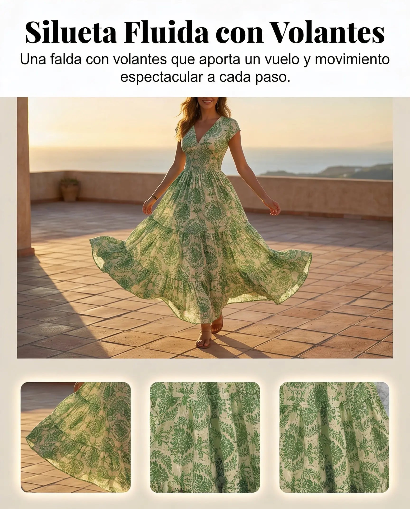 Vestido Mediterráneo — Estampado Floral  Favorecedor | Básicos Atelier