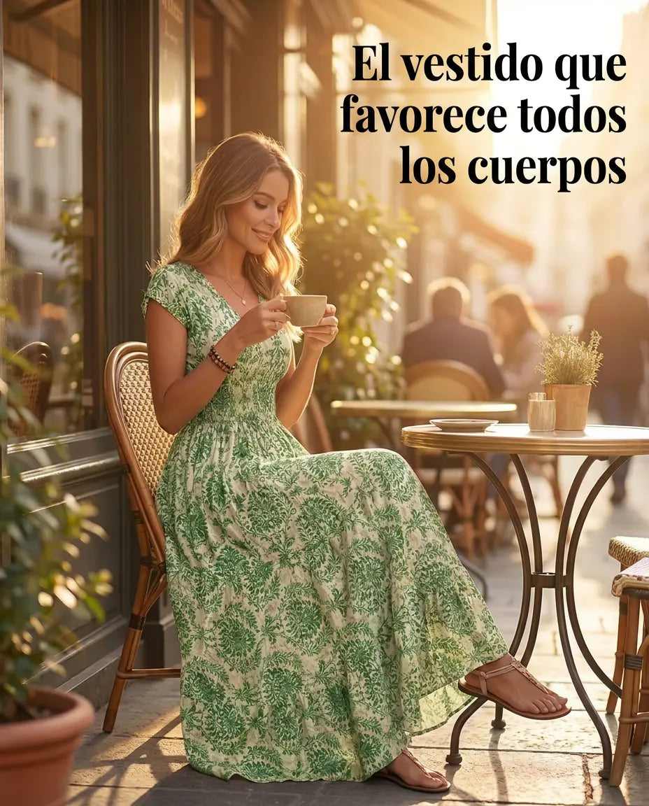 Vestido Mediterráneo — Estampado Floral  Favorecedor | Básicos Atelier