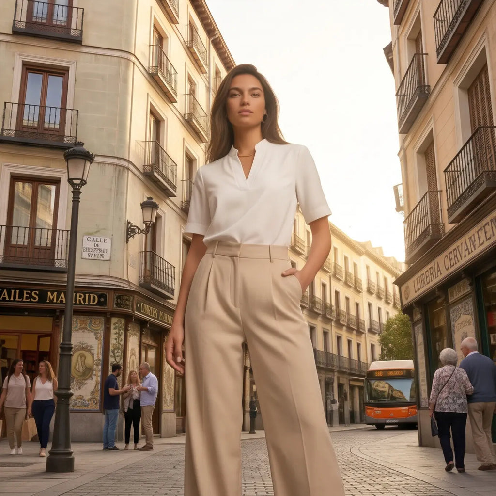 Blusa Elegante con Cuello en V | Básicos Atelier